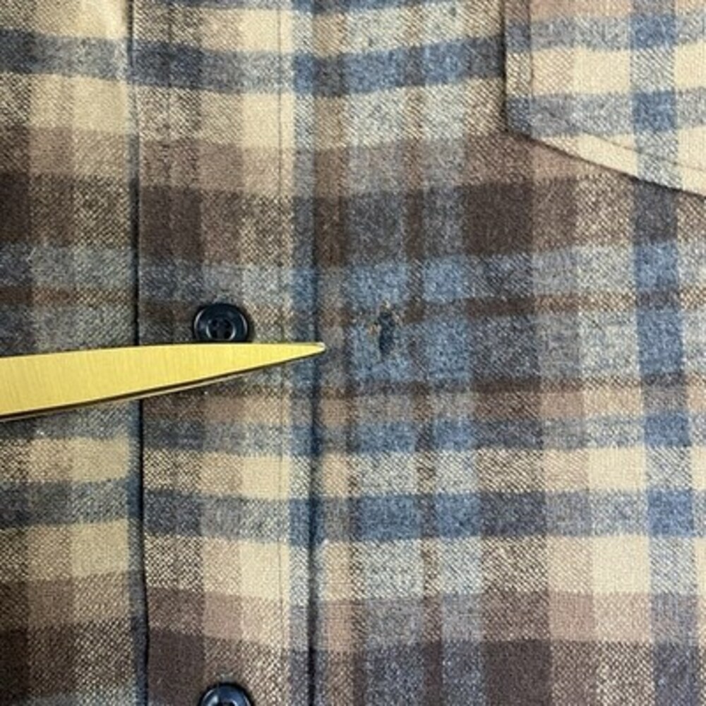 Vintage Pendleton Men's Long Sleeve‎ Button Wool Shirt 15 1/2 Brown USA Outdoor - Picture 8 of 14